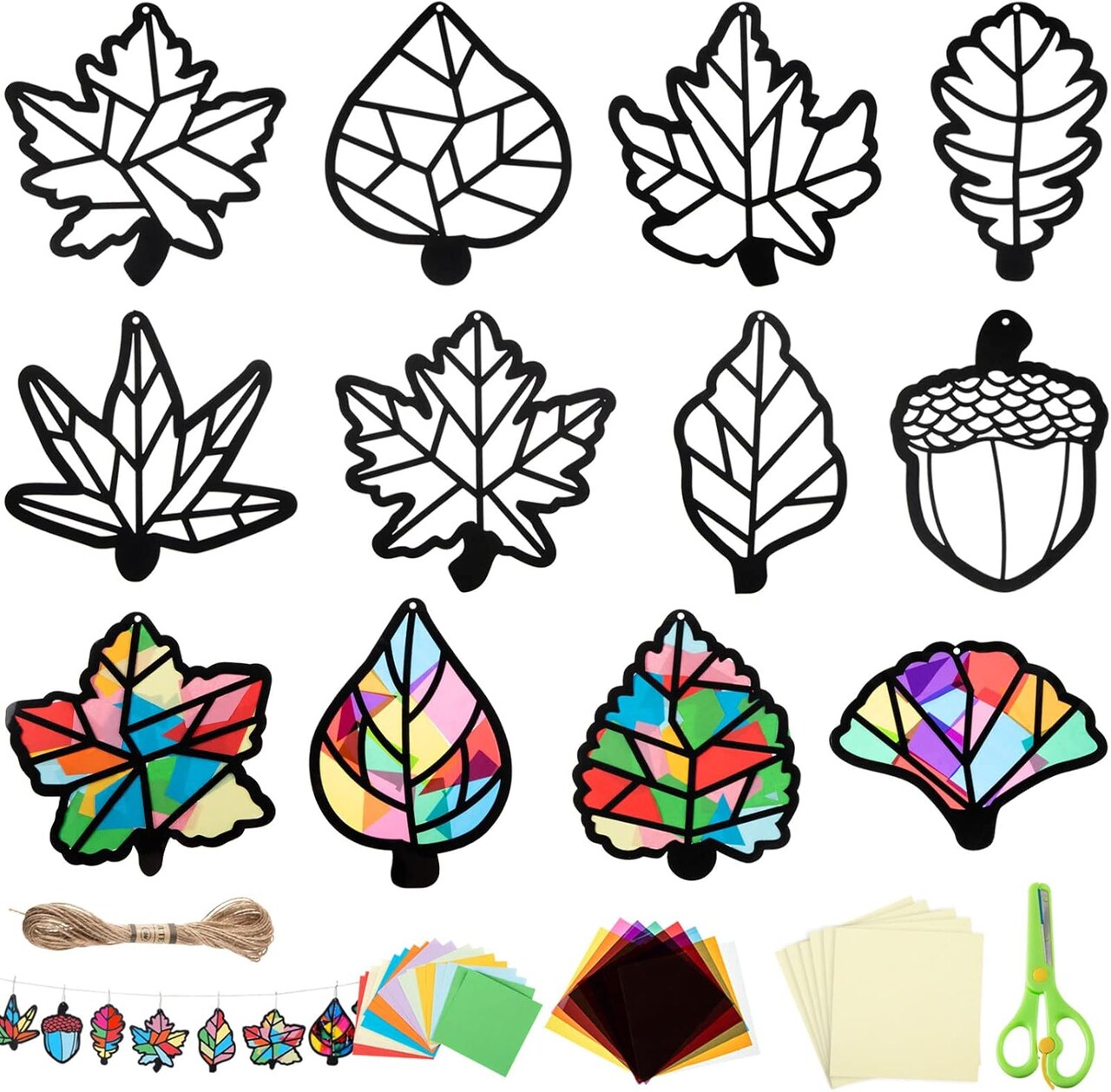 156 Pcs -Thanksgiving Fall Paper Craft for Kids DIY Autumn Tissue